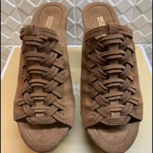 Michael Kors brown suede clog/mule heels size 6. Brand new never worn.